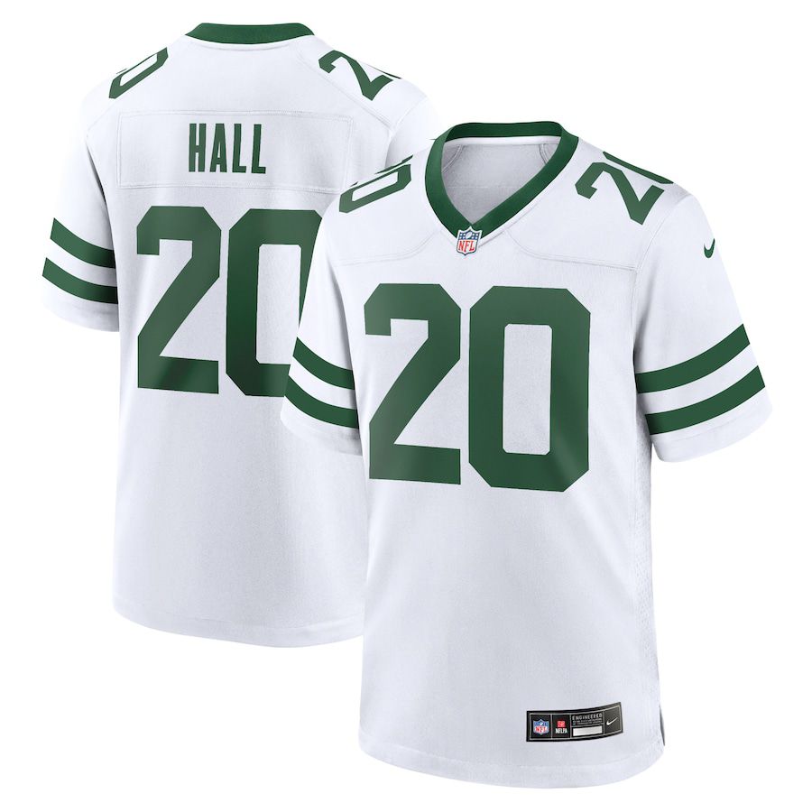 Men New York Jets #20 Breece Hall Nike Legacy White Game NFL Jersey->->NFL Jersey